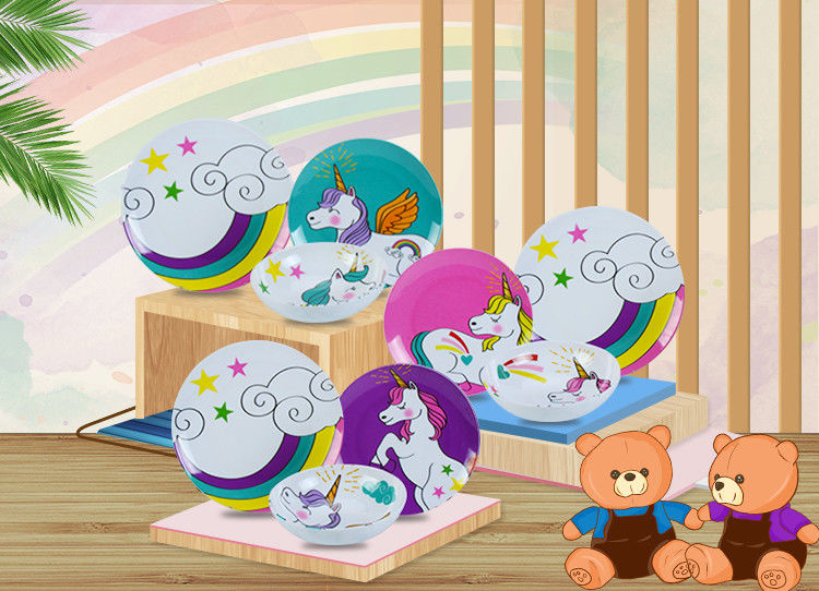 Kid Unicon Printed 12 Pcs 100% Melamine Dinnerware Set